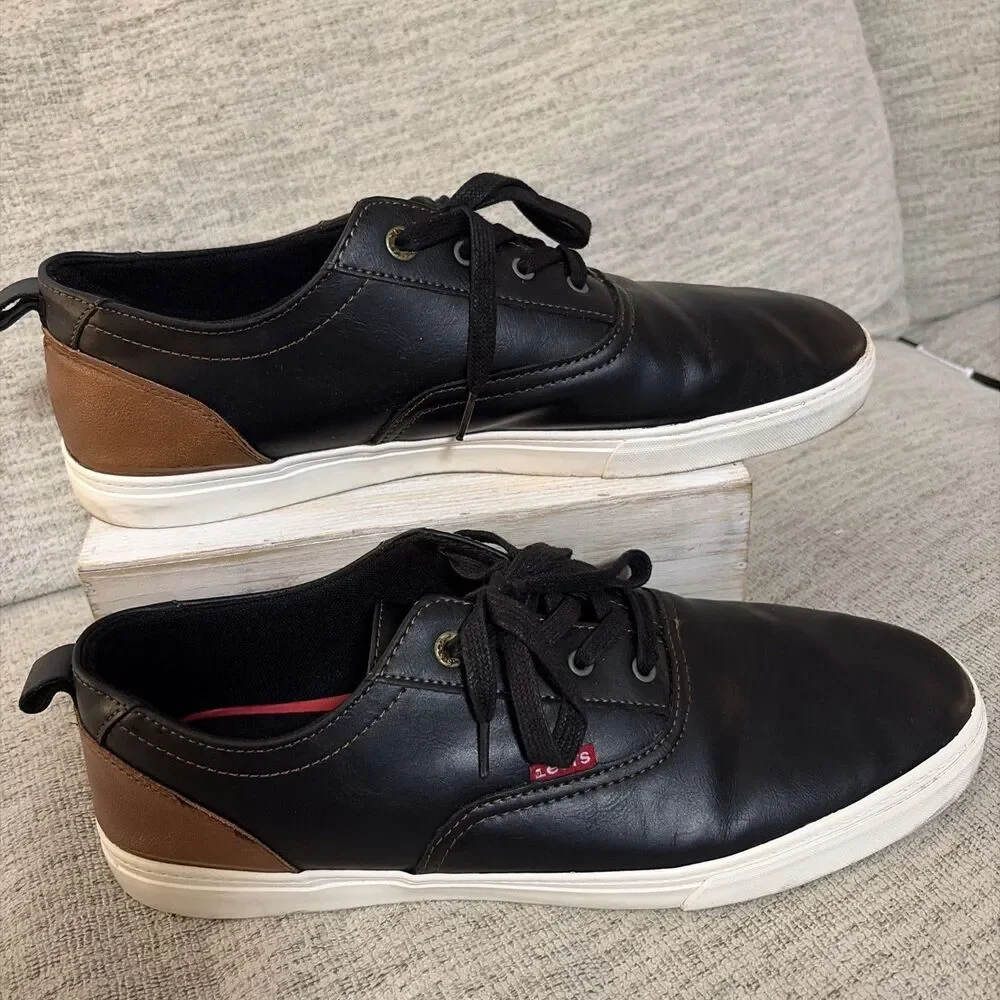 Levi's Sneaker Men 13 Black Casual Shoe Low Top Comfort leather Streetwear
